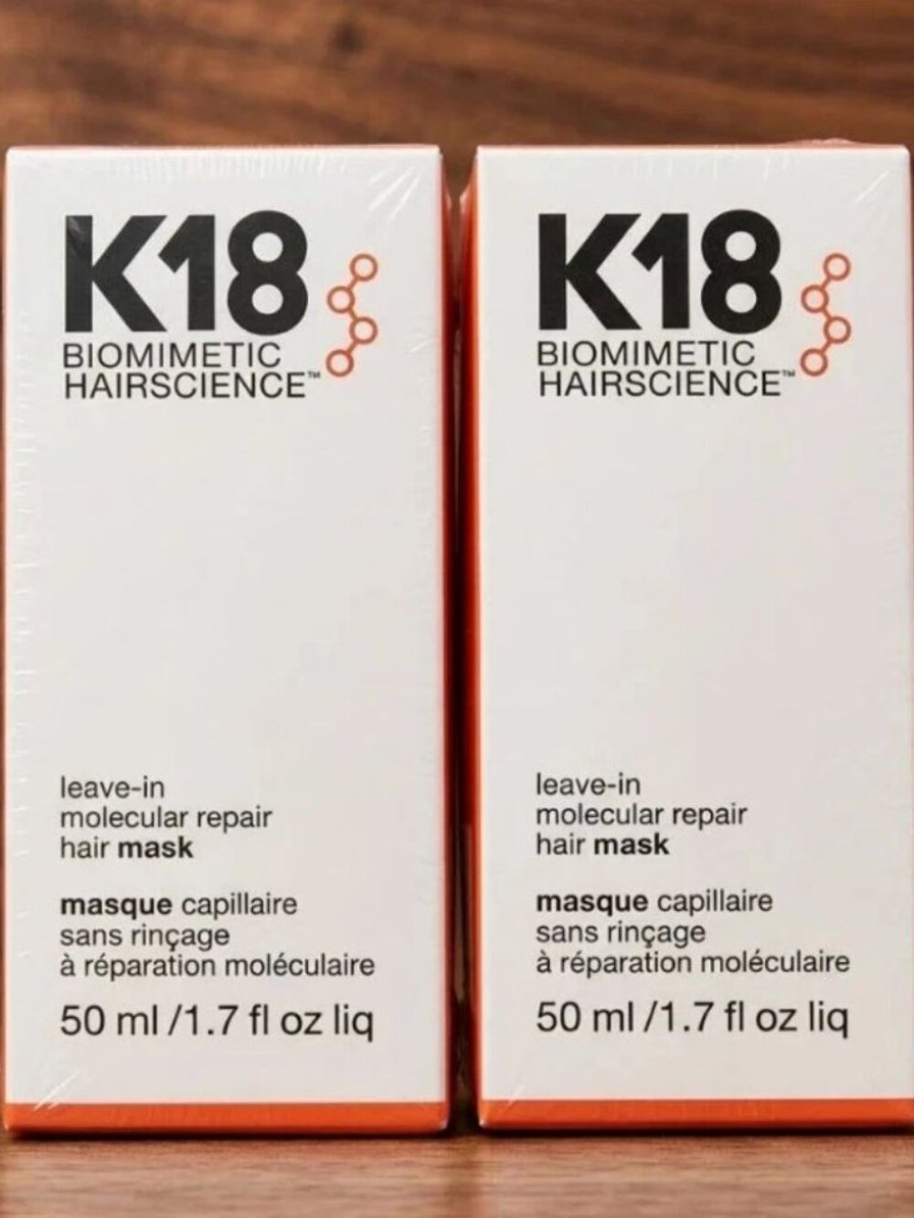 K18 Molecular Repair Hair Mask 2 Pack 50ml Each Leave-In Treatment - Picture 2 of 5
